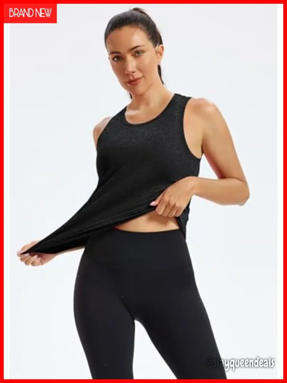 Polyester Spandex Loose Fit Workout Tank Top Sleeveless Athletic Yoga Gym Runner